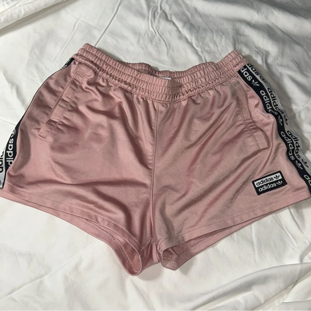 Adidas Women's Athletic Shorts in Soft Pink - Picture 1 of 3